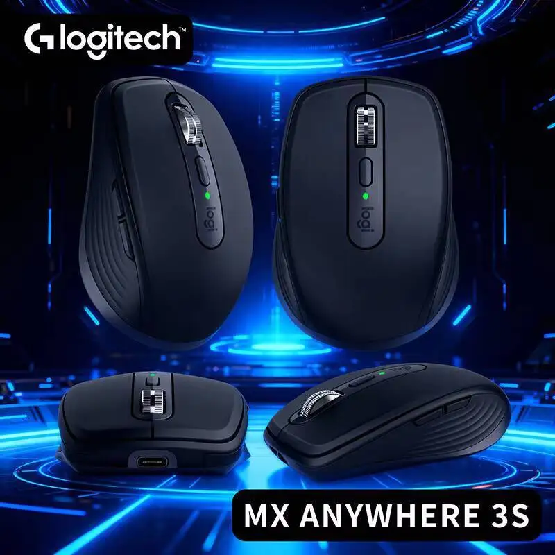 

Wireless MX Anywhere 3S - 8000 DPI, Hyper-Scroll, Anti-Slip Grip, Perfect for Fitness Site Office & Coach Field Task