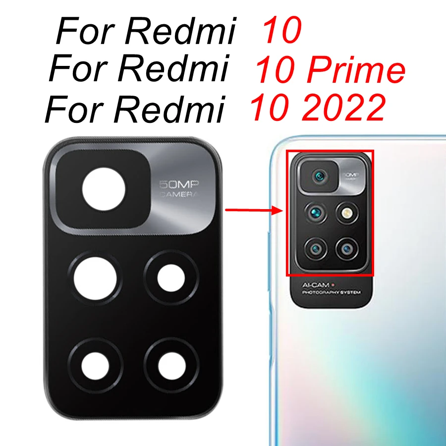 New Coopart Rear Back Camera Glass For Xiaomi Redmi 10A 10C Redmi 10 Prime 5G 2022 Main Camera Lens Glass Cover With Adhesive