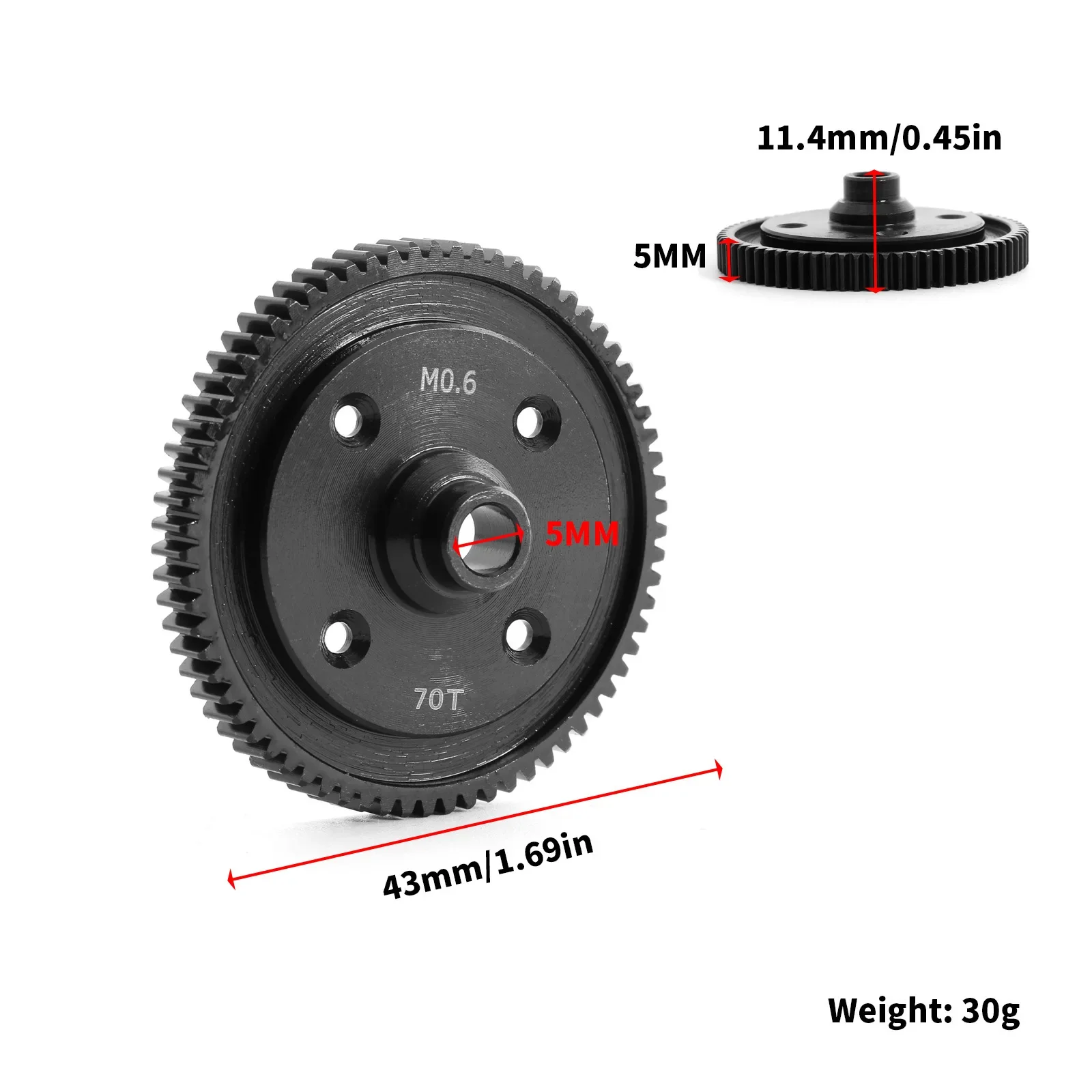 Engranaje recto de acero 0,6 M 70T 22050 para TAMIYA XV02 XV-02 1/10 RC piezas de mejora de coche accesorios de repuesto