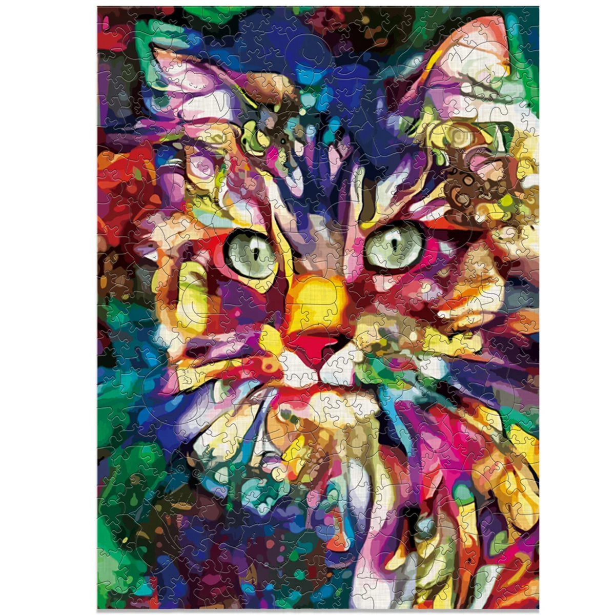 어린이를위한 나무 동물 직소 게임 성인 고품질 흥미로운 고양이 직사각형 나무 퍼즐 두뇌 트위스터 DIY 장난감