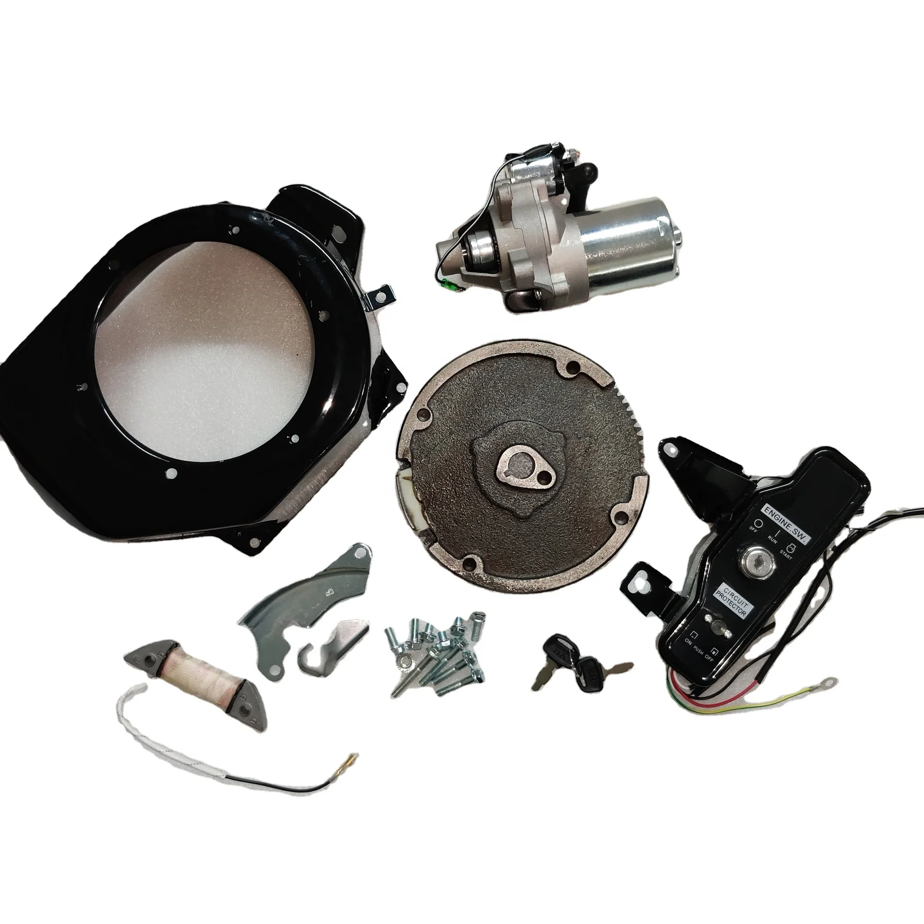 Electric Start Rebuild Kit Flywheel Starter Keybox Fits GX200 168F 170F 196CC Engine