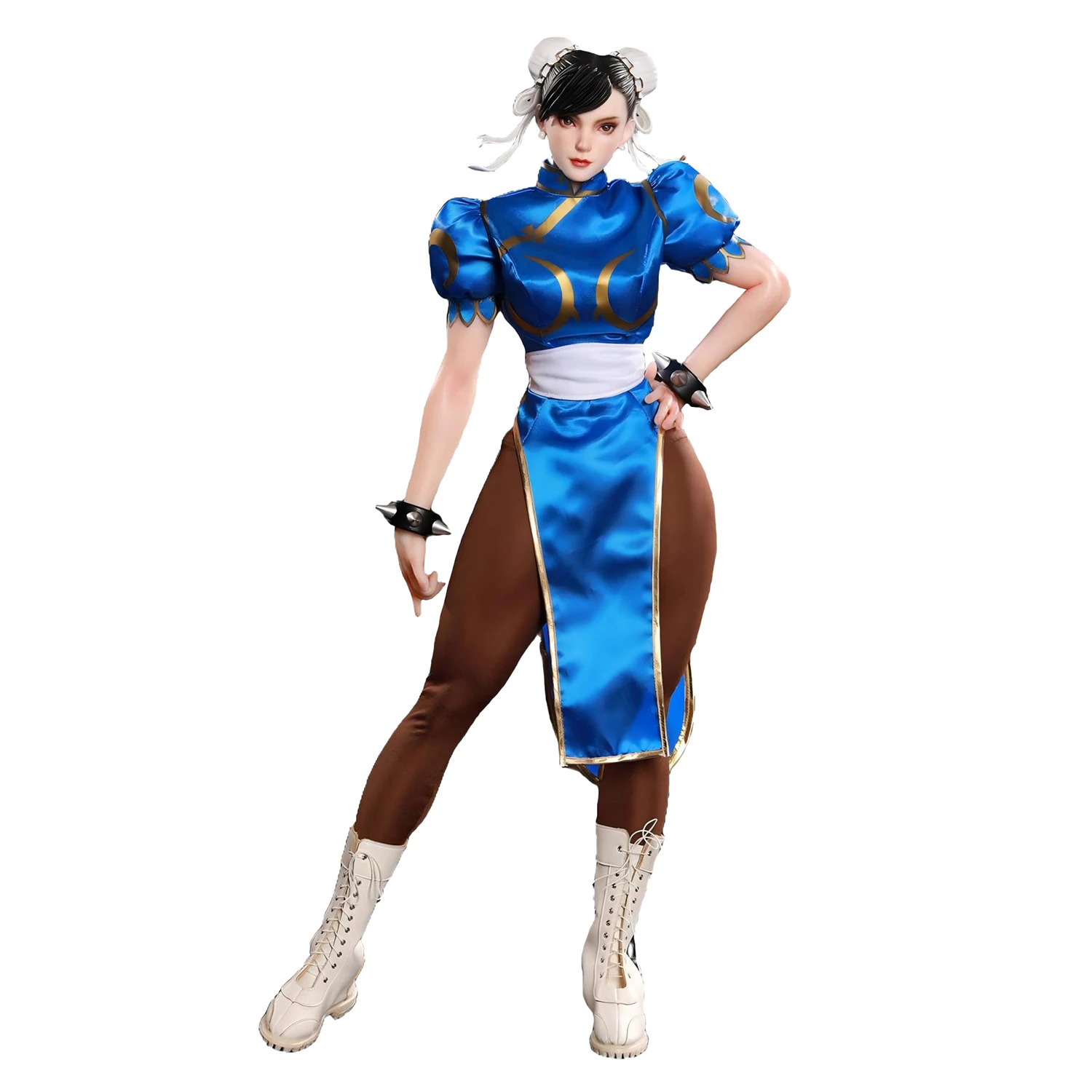 Chun-Li All-Silicone Combat anime sex doll, 3D realistic vagina, full-sized muscular love doll, for adult male masturbation use.