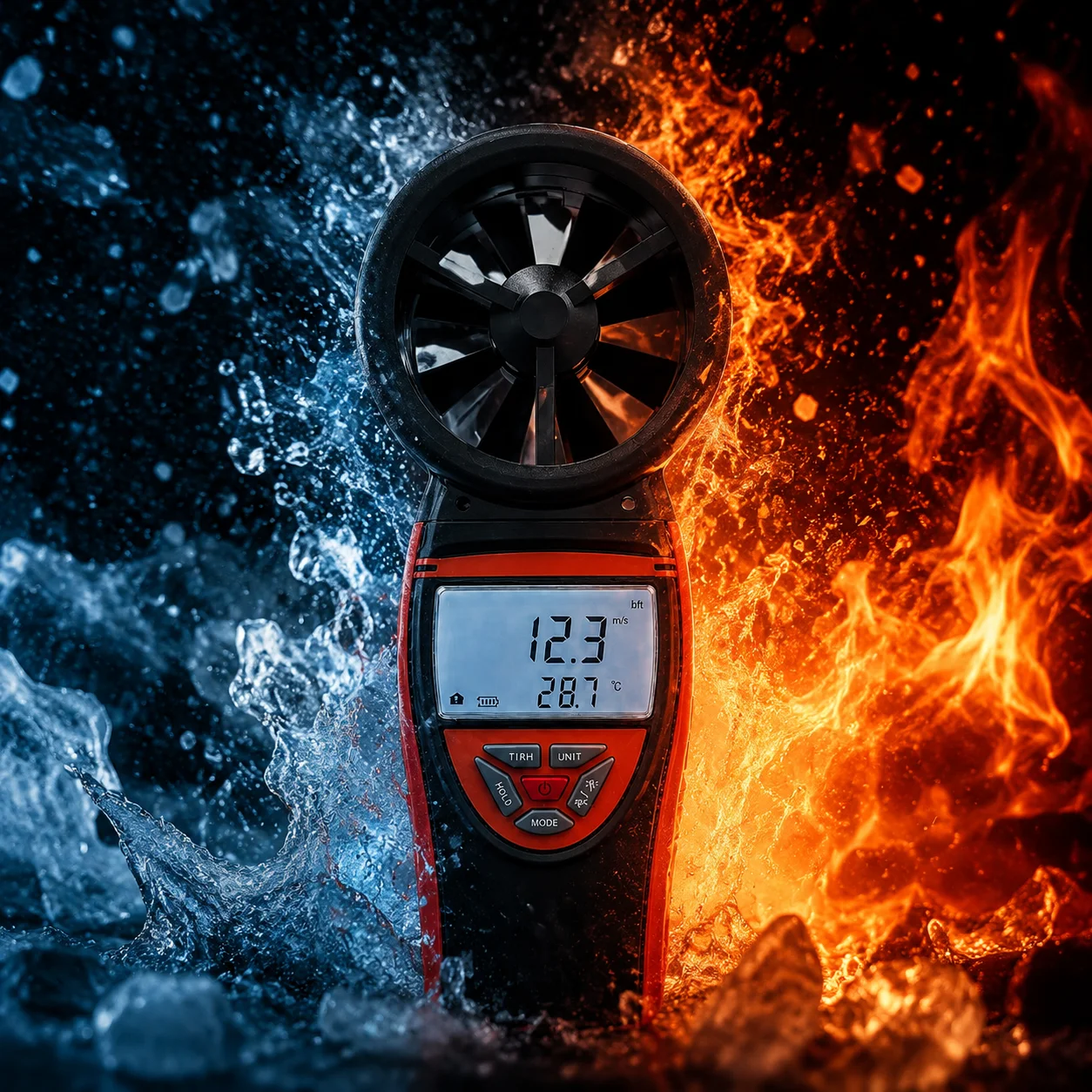 HOLDPEAK Digital Anemometer Rechargeable Wind Speed Meter Temp Humidity Tester with Flashlight for HVAC Weather Drone Sailing