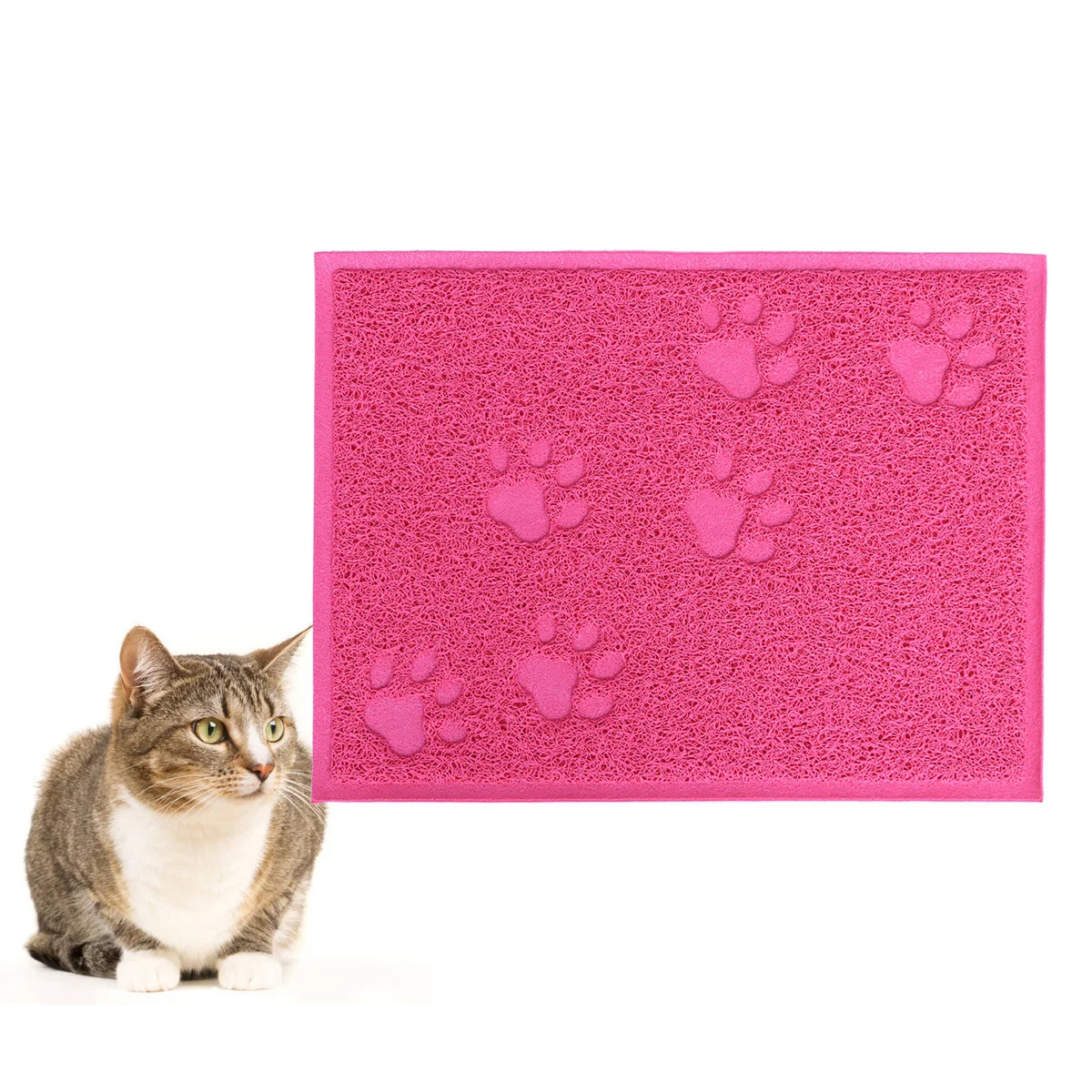 

30 x 40cm Pet Puppy Dog Cat Litter Mat Claws Pet Small Footprint Foot Sleeping Pad Placemat Cleaning Carpet (Rose Red)