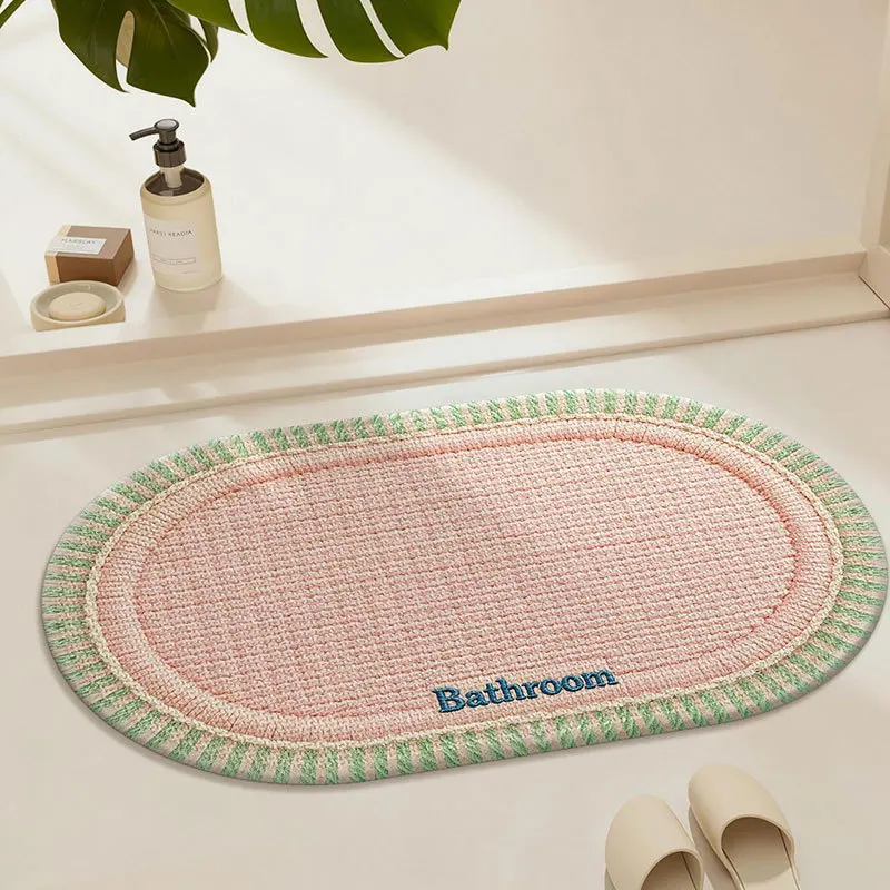40x60CM Minimalist Linen Area Rug Non-Slip Water Absorbent Floor Mat Easy Clean Floor Carpet for Bedroom Living Room Entryway