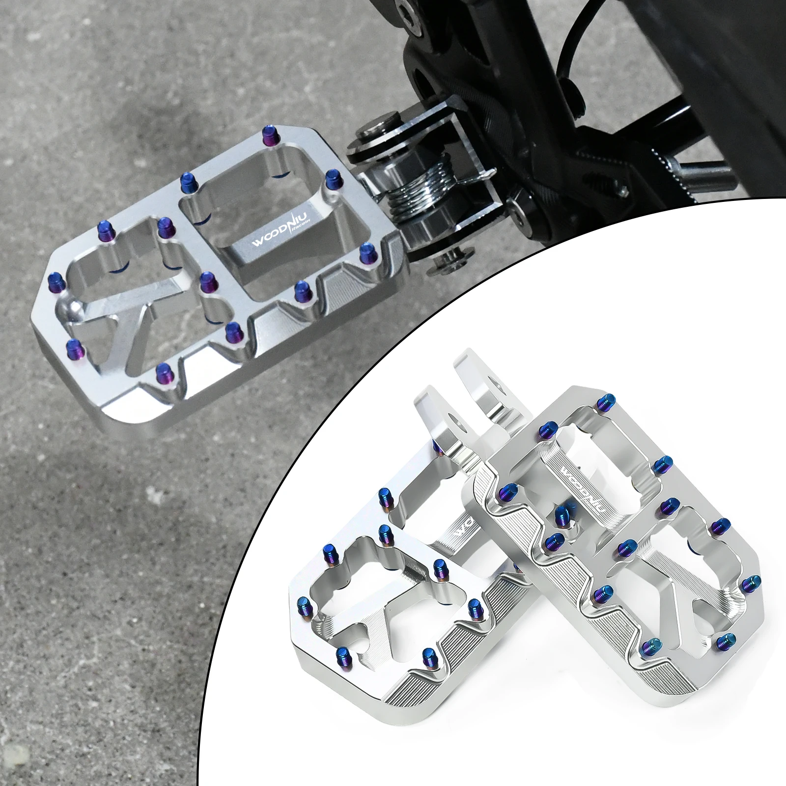 Silver Pegs for Surron Pegs Light Bee X/S Segway X160 X260 Modified Pedals Foot Pegs for SurRon Accessories E-Bikes Motorcycle