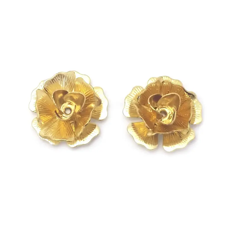 Not plated color Brass 3D Multi-layer Flower High Quality Diy Jewelry Making Supplies Accessories for Women Findings Accessories