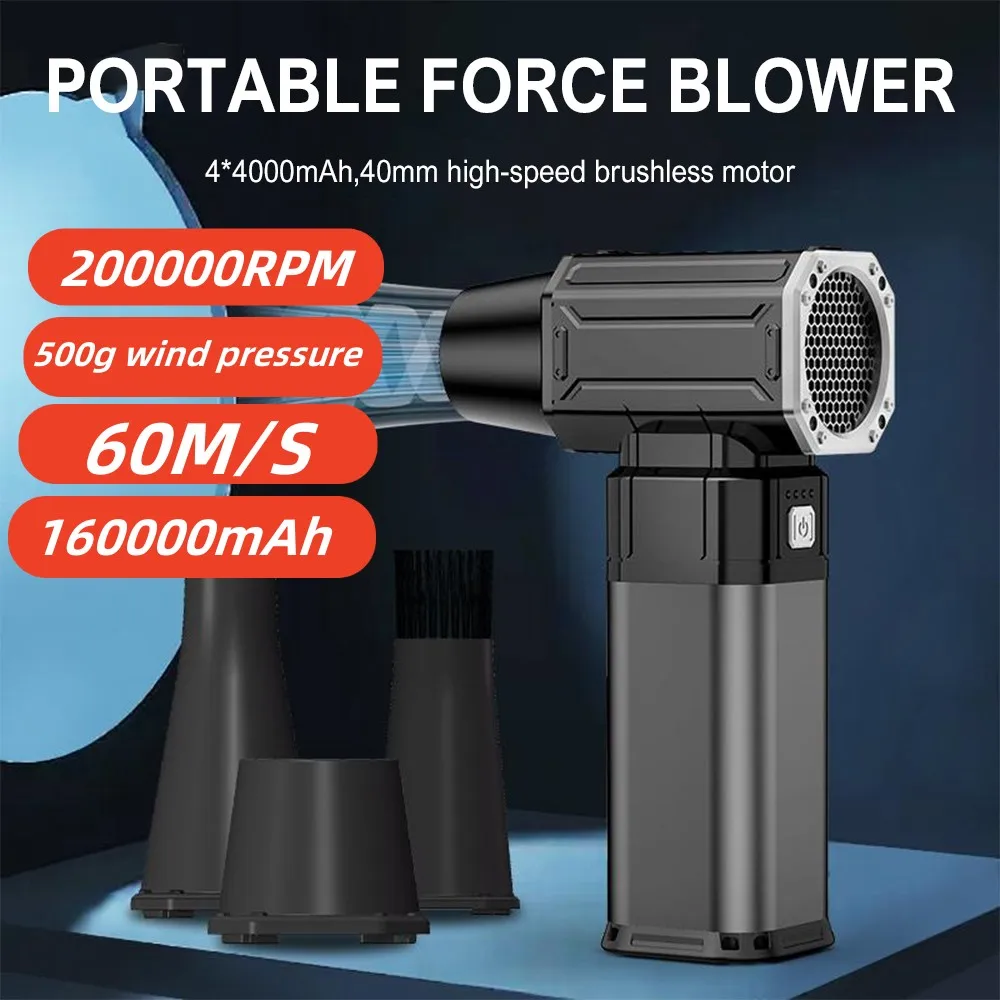 

Violent Fan 200000RPM Powerful Air Blower Vacuum Dust Cleaner Type-C Charging Strong Winds 60m/s Brushless Turbo Jet Blower