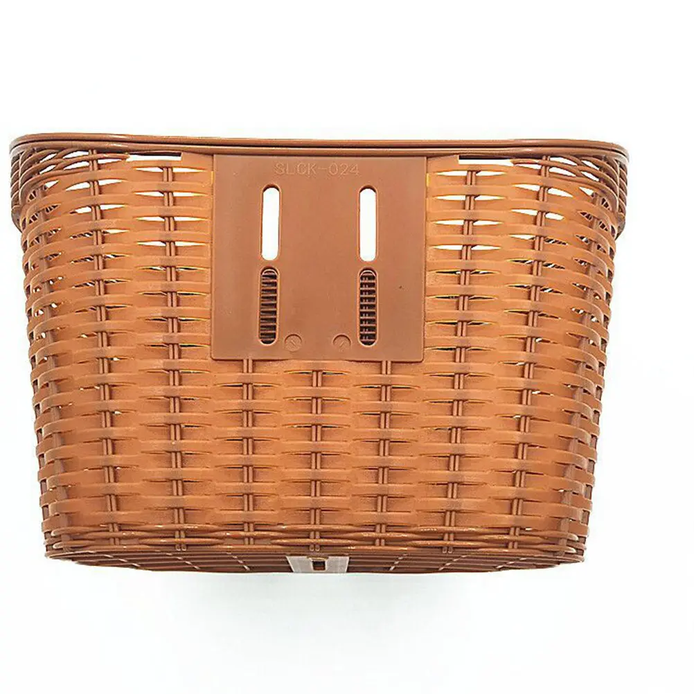 

1Pcs Smooth Premium Plastic Bike Basket Retro Design Large Capacity Handlebar Mount for Leisure Cycling Outdoor Storage Bicycle