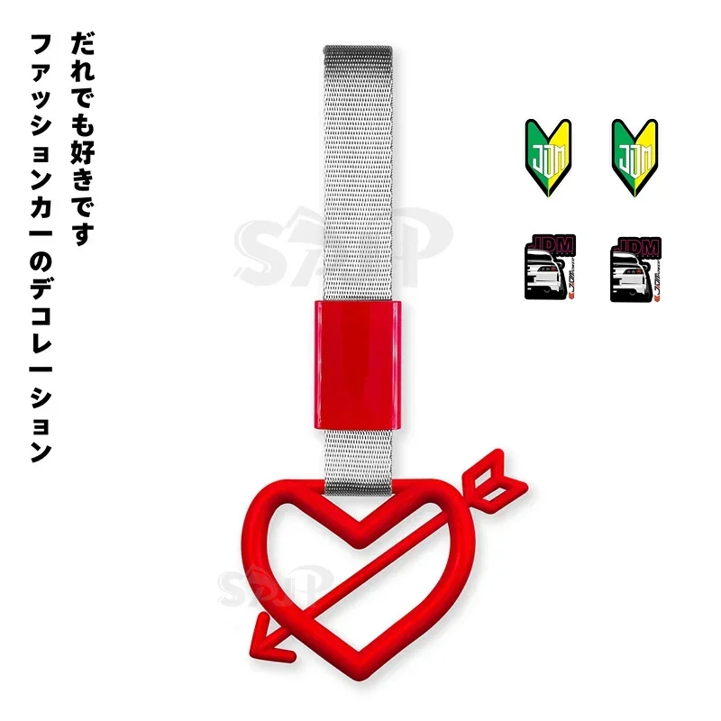 JDM Train Bus Handle Tsurikawa 1Pcs New Cupid\'s Arrow Ring Tyling Drift Charm Strap Drift TOPJDM Auto Car Strap