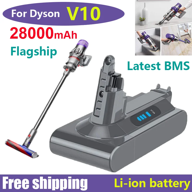 2024 Dyson V10 25.2V 28000mAh SV12 Rechargeable Battery for Dyson V10 Absolute Replaceable Fluffy Cyclone Vacuum Cleaner Battery