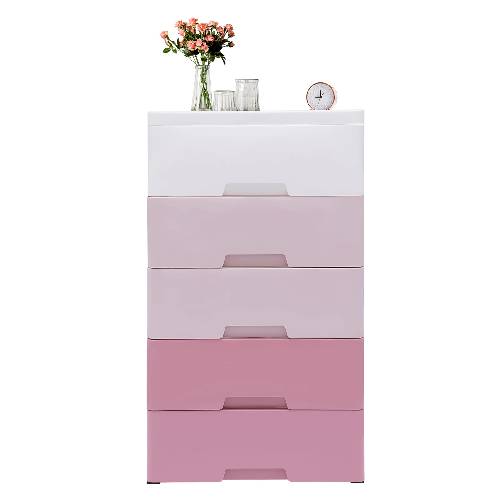 5-Layer Storage Cabinet Plastic Closet Organizer 5 Drawer Storage Bin Dresser Tower for Home Living Room Bedroom