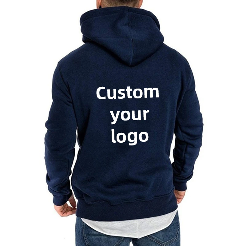 Men and Women DIY Printed Hooded Sweatshirt Loose Pullover  Spring Autumn Winter Cotton Customize your logo Hoodie (S-4XL)