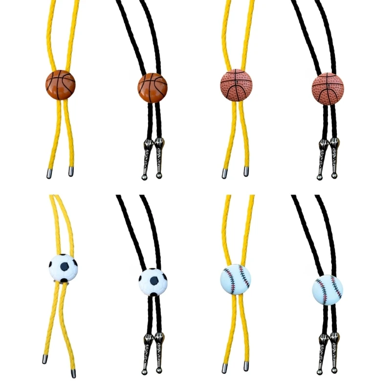 Western Cowboy Bolo Tie Basketball Necktie Necklace Costume for Sweater Shirt