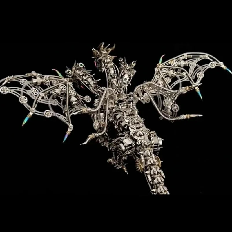 3D Puzzle Three Headed Dragon Metal Model Building Kits DIY Ancient Divine Beasts dragons Assembly Toys for Adults  - 2900PCS+