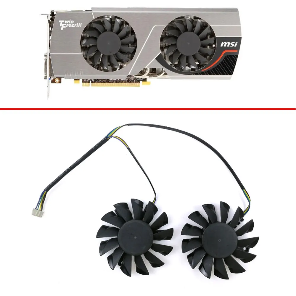 

NEW MSI 75MM 4PIN PLD08010S12HH PLD08010B12HH N650TI GPU Fan For MSI N660 660TI 650 650TI R6950 HD6950 Graphics card cooling fan