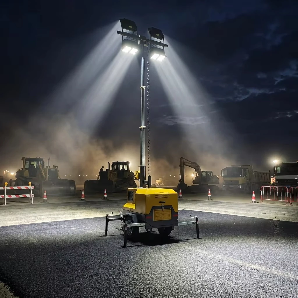 Best Mobile Lighting Tower Diesel Trailer Mounted LED Light Mast for Construction Event Outdoor Customized