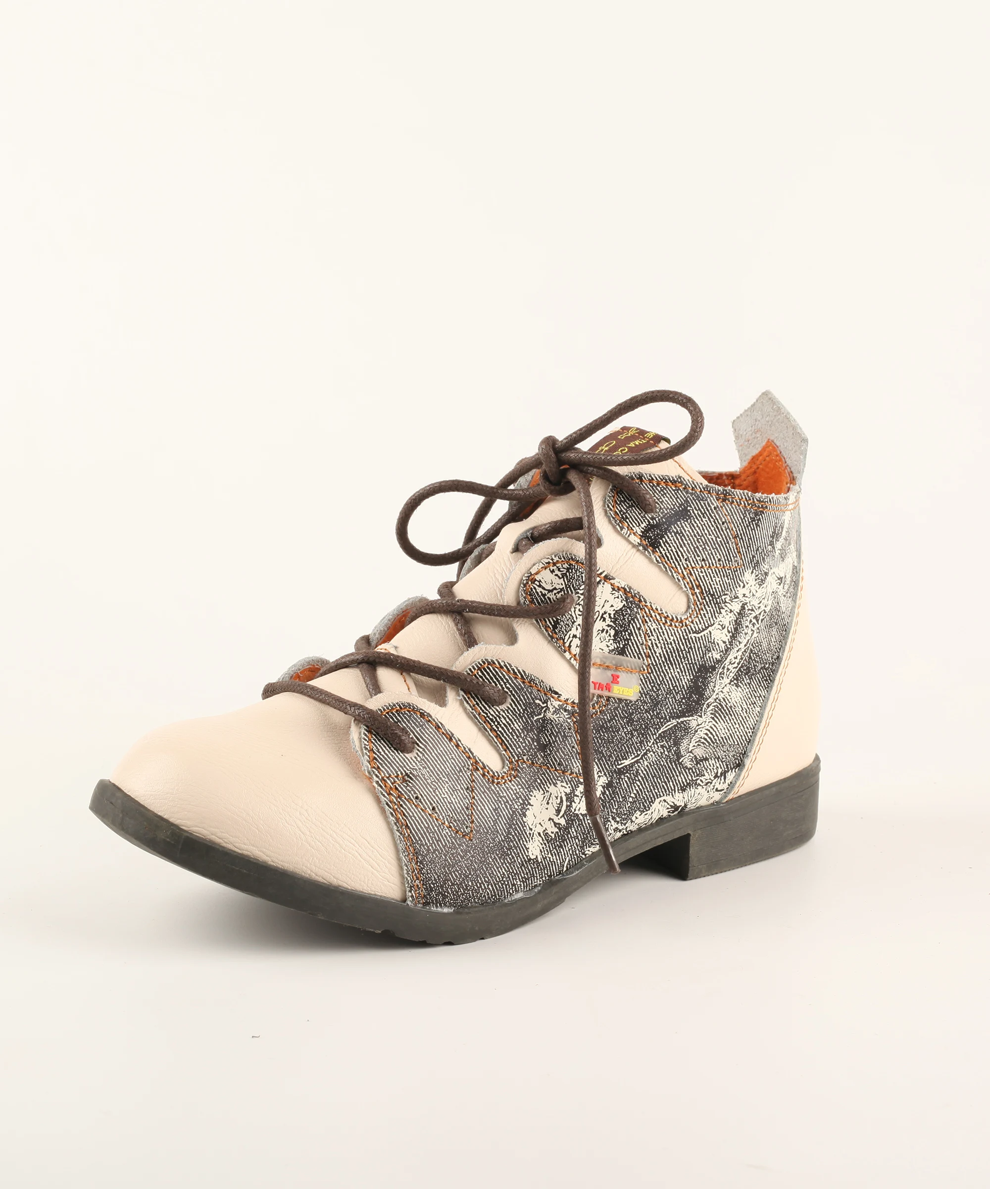 TMA EYES Newspaper-print Panelled Women's Commuter Fashion Boots