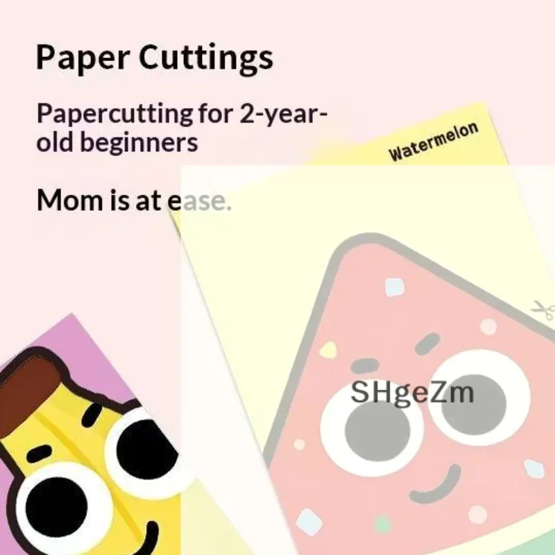 Handmade Paper Cuttings Interesting Origami Suit Dinosaur/Mushroom Patterns Including Scissors Parent-child Interactive Toys