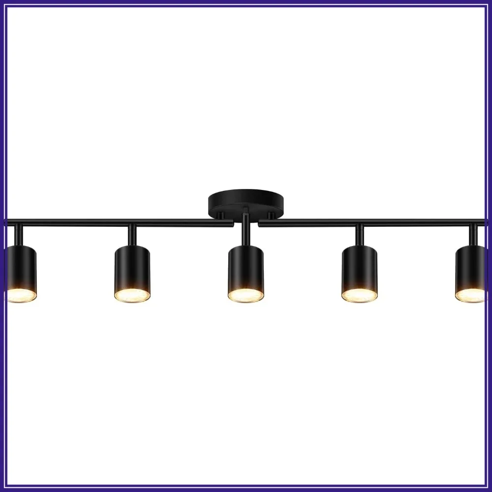 Modern Track Lighting Fixtures Ceiling Kit with Rotatable Heads, GU10 Socket, No Bulb Included