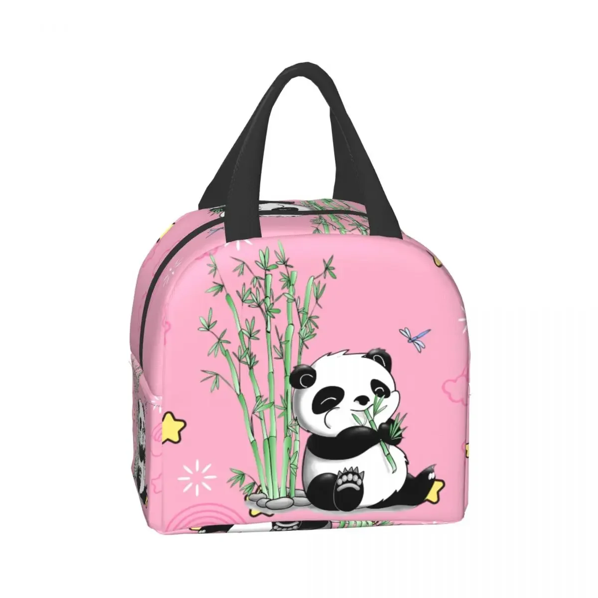 Bolsa de almuerzo con aislamiento de oso Panda para Picnic al aire libre, fiambrera térmica portátil para mujeres y niños, bolsas de almacenamiento de alimentos para el trabajo escolar