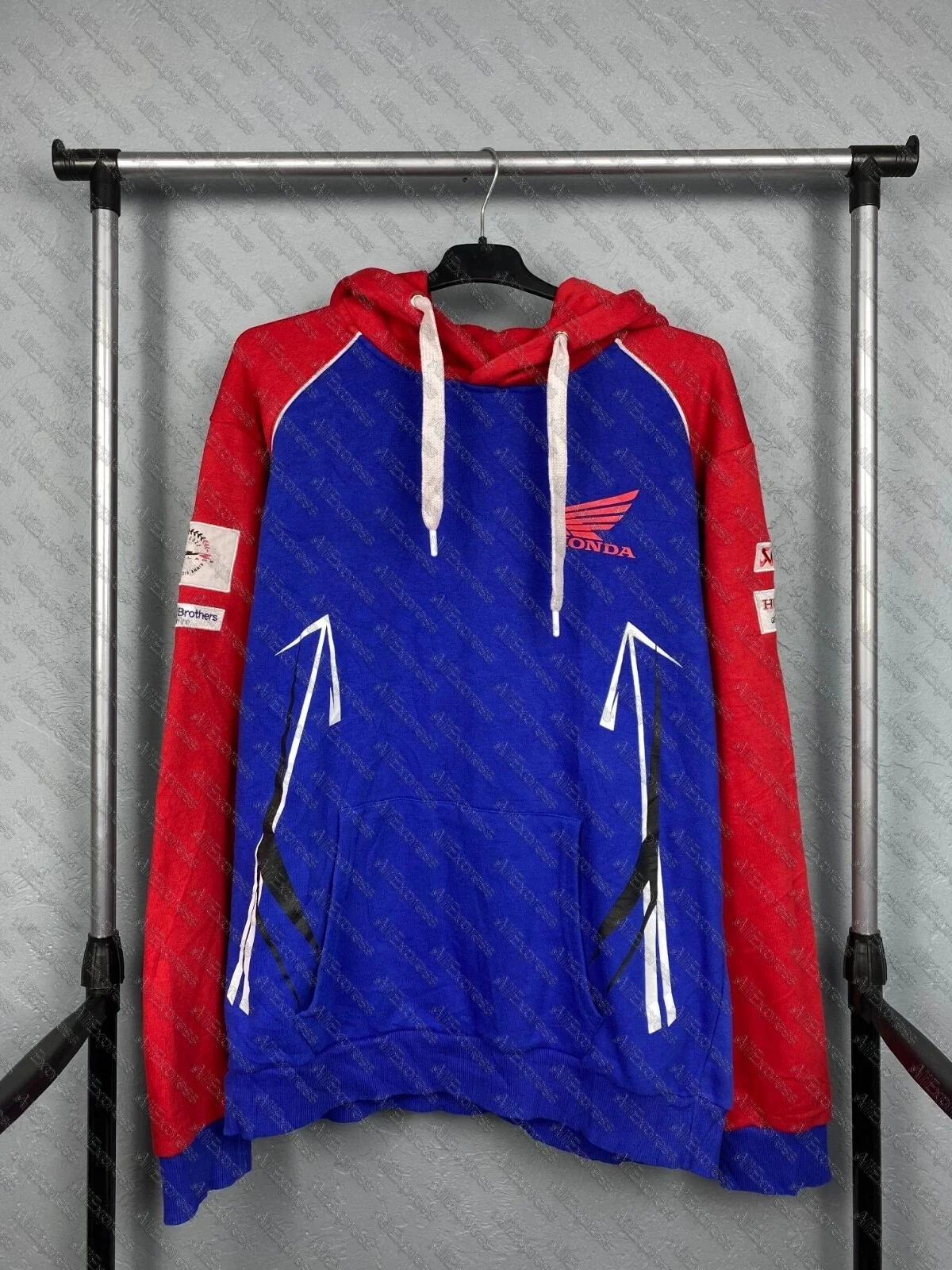 

Винтажная мужская толстовка с капюшоном Honda Racing Team, осень/зима 2025, модная уличная одежда для езды на велосипеде, уличная повседневная толстовка