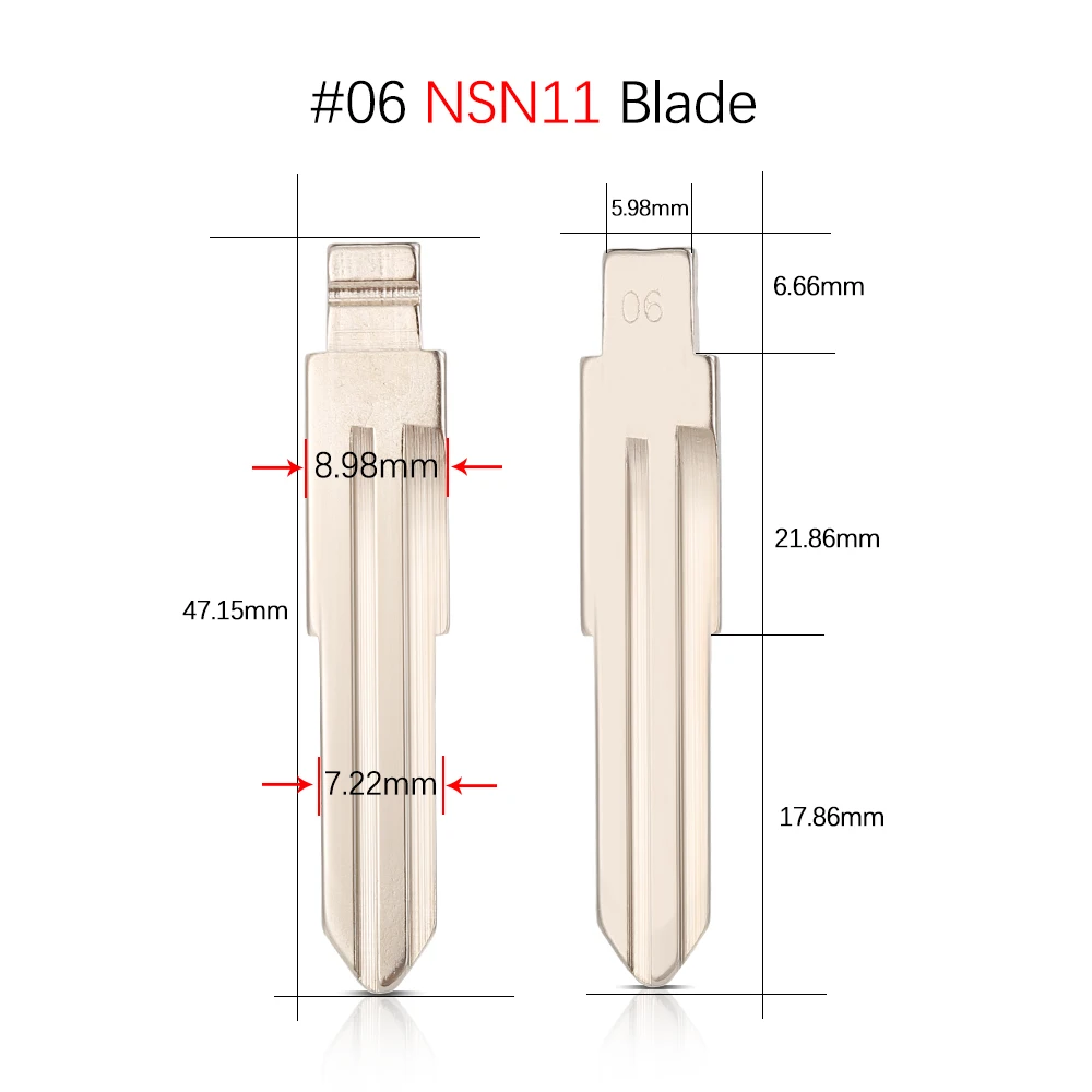 10Pcs Uncut Flip Car KD NSN14 Key Blade For Nissan Bluebird Cedric Cefiro Duke Teana Sunny TIIDA Qashqai X-Trail #06 22 48 No.49