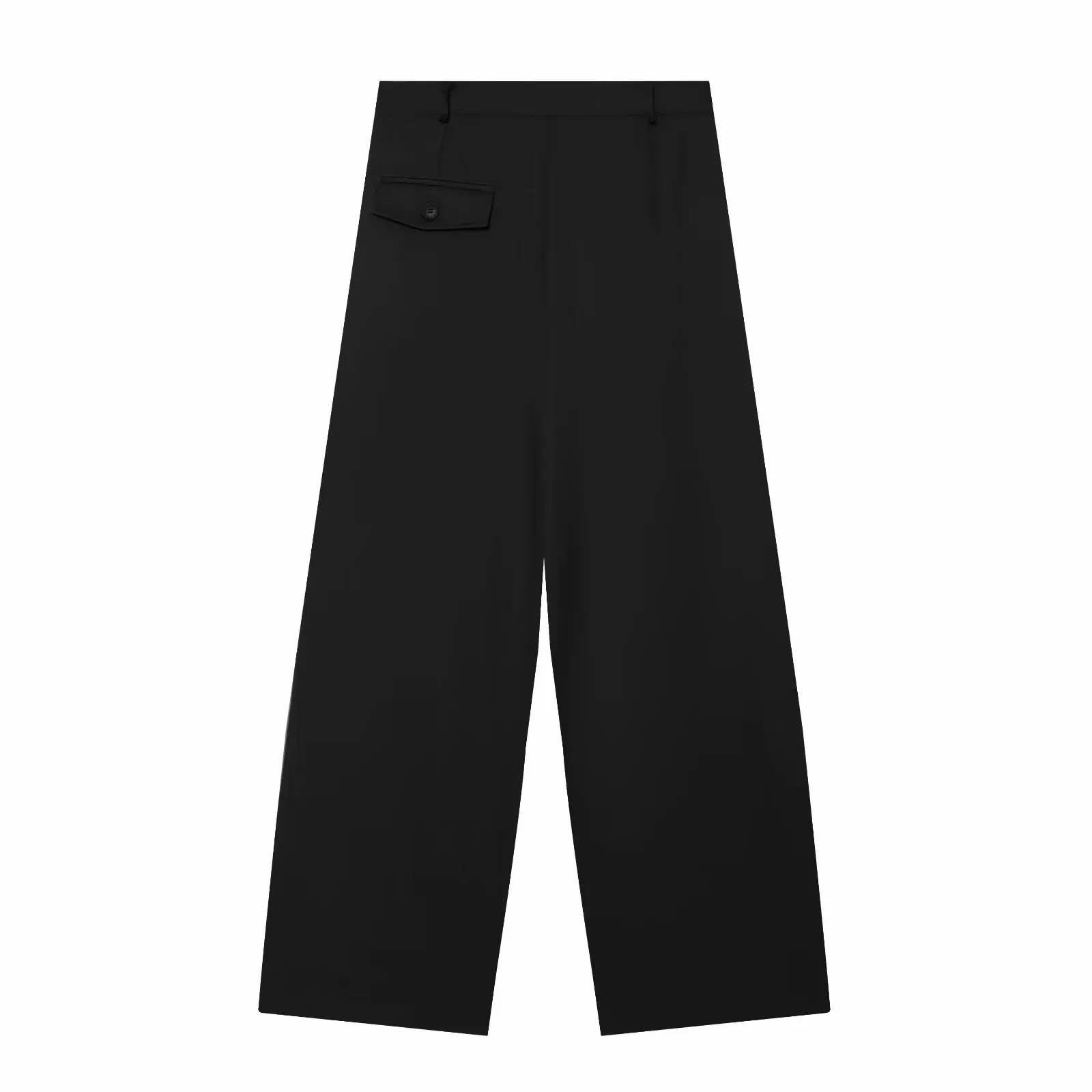 Damen High-Waist Weite Hosen Lässige Gestreifte Doppelknopf Elegante Loose-Fit Hosen – Detail 4
