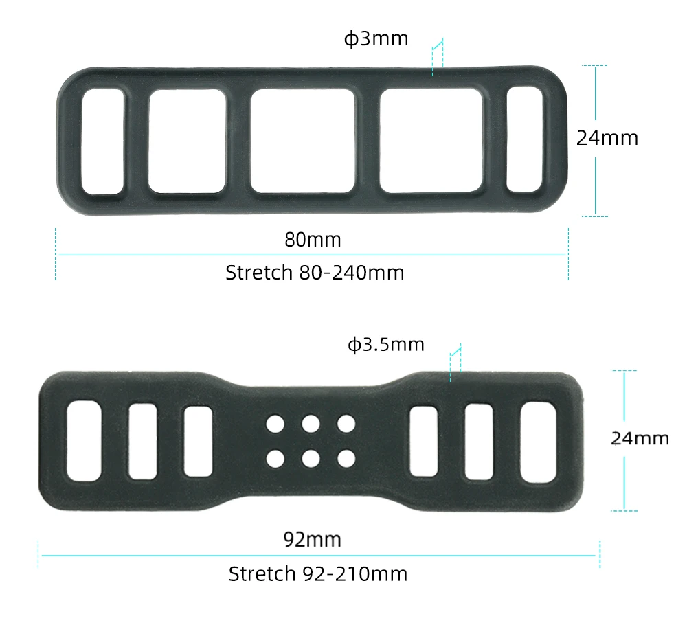 16/30 Stück Silikonarmband, festes Rücklicht, mehrere Größen, hochtemperaturbeständiges Gummiband mit fester Schnalle, Installationslenker – Detail 3