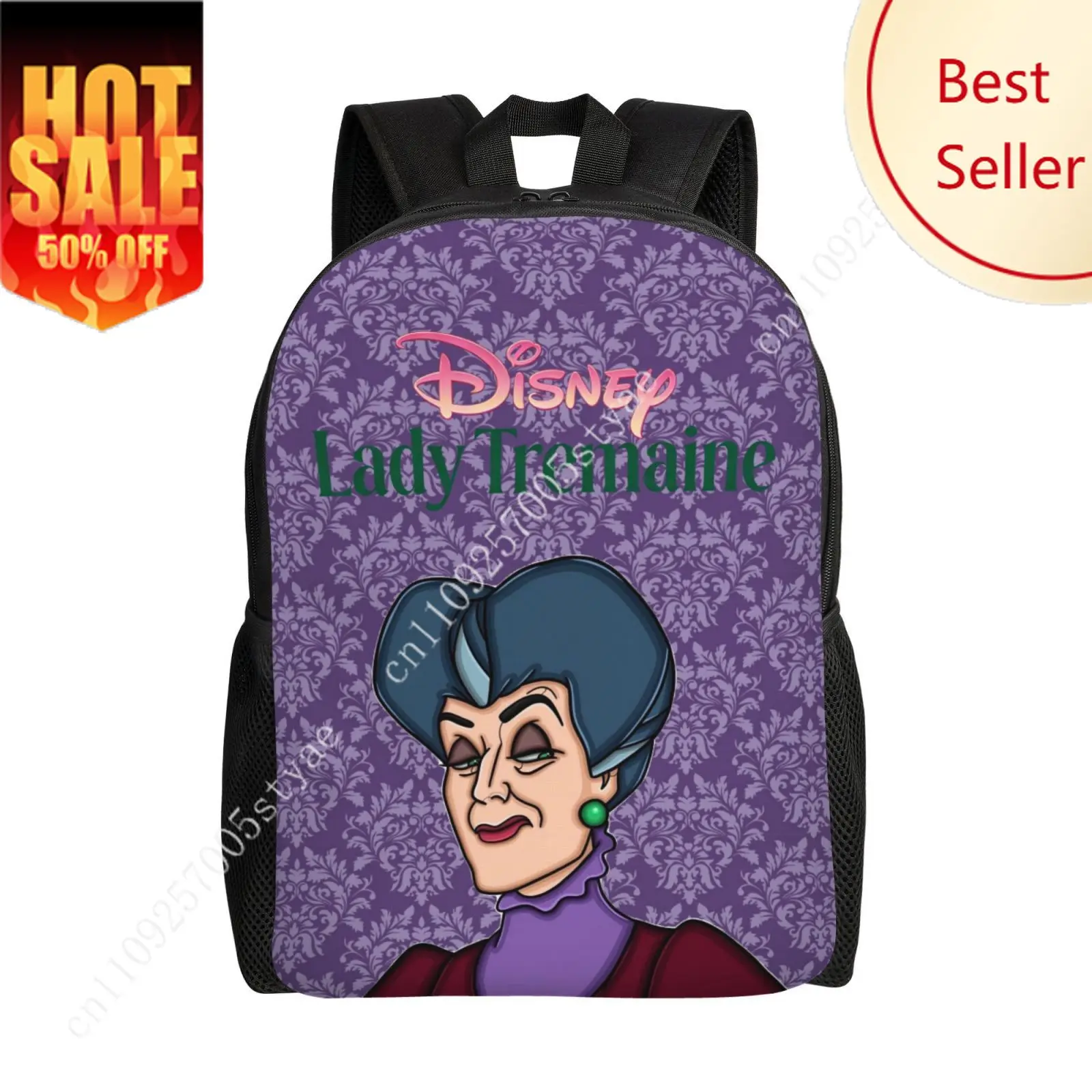 

Lady Tremaine Classic Backpack Disney Cartoon Decorate Fabric Bags Design Your Photo Logo Text Party Holiday Custom Gifts