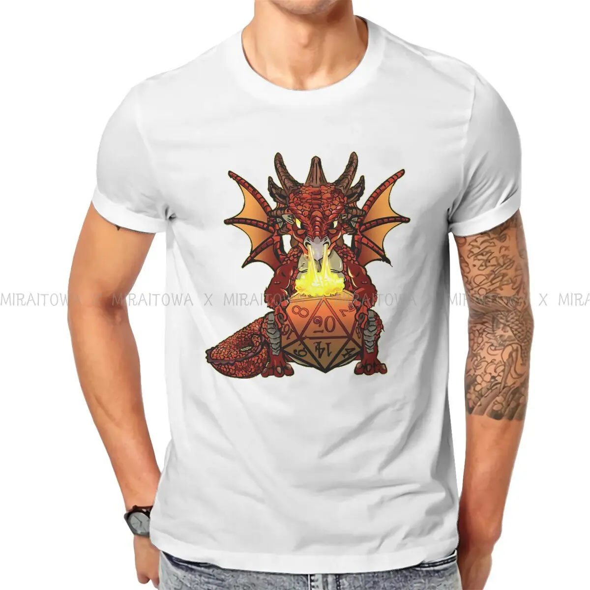 DnD Game Creative TShirt for Men Baby Red Dragon Basic T Shirt Personalize Birthday Gifts Tops