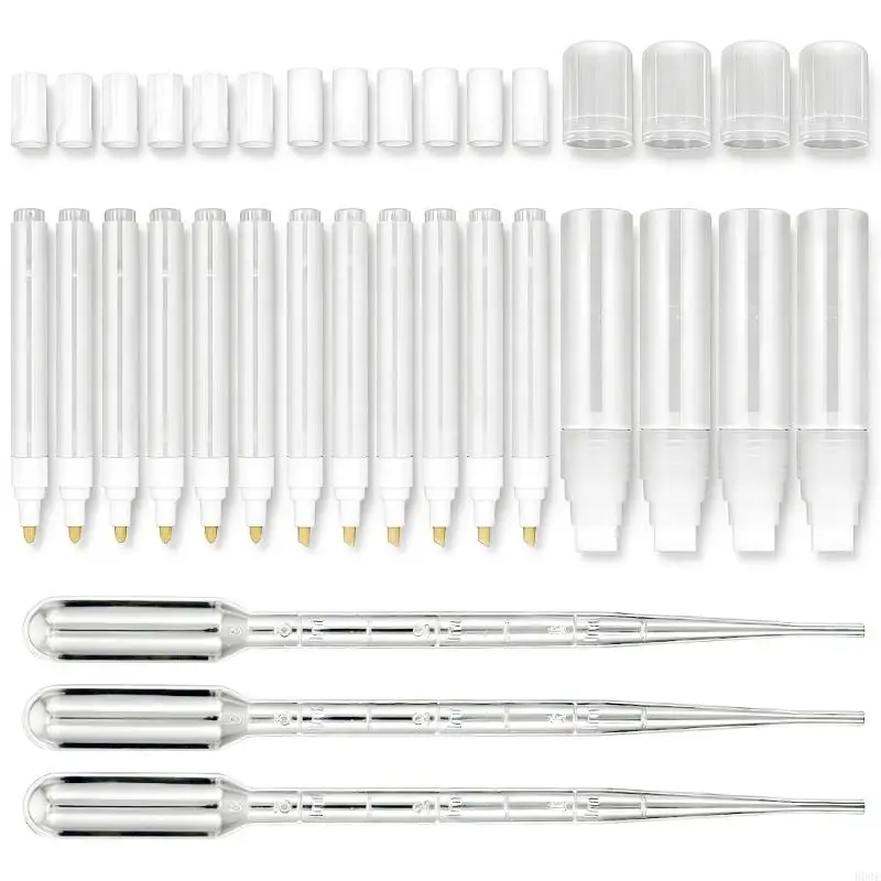 

16 шт. пластиковый пустой маркер с 3 капельницами многоразовая пустая ручка для акриловой краски для рисования рисунков ручной