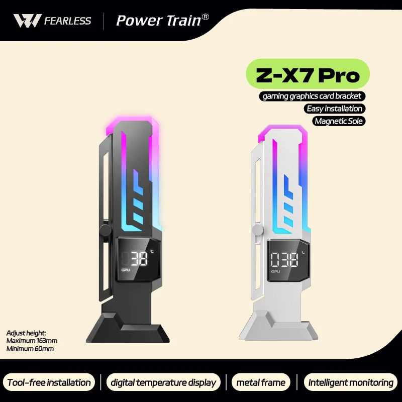 

Power Train Z-X7 ARGB gaming graphics card bracket temperature display magnetic sole strong load-bearing easy to install