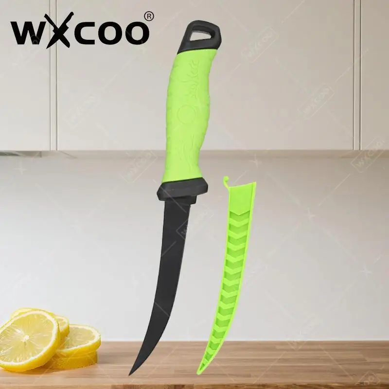 

WXCOO Рыболовный нож из нержавеющей стали, кухонный 6-дюймовый нож для обвалки филе, нож для мясника, нарезка фруктов и овощей