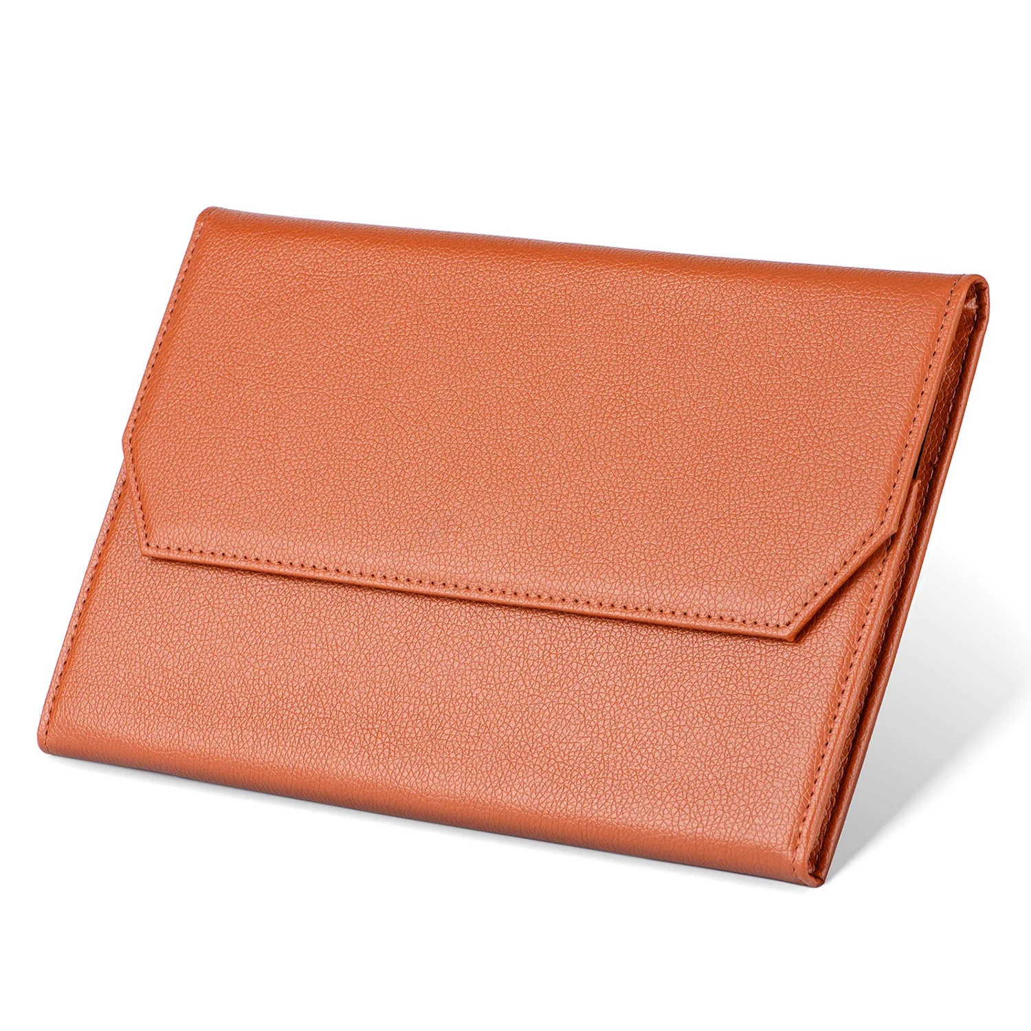 Asvine 12 Slots Fountain Pen Case Pen Storage Bag Genuine Leather Minimalist Waterproof Black/ Brown Case School Stationery