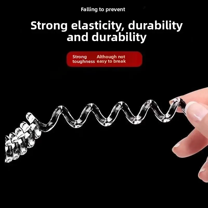 Silicone Rope for Labubu Anti Drop Buckle Keychain Protection Ring Transparent Winding Fixed Anti Drop