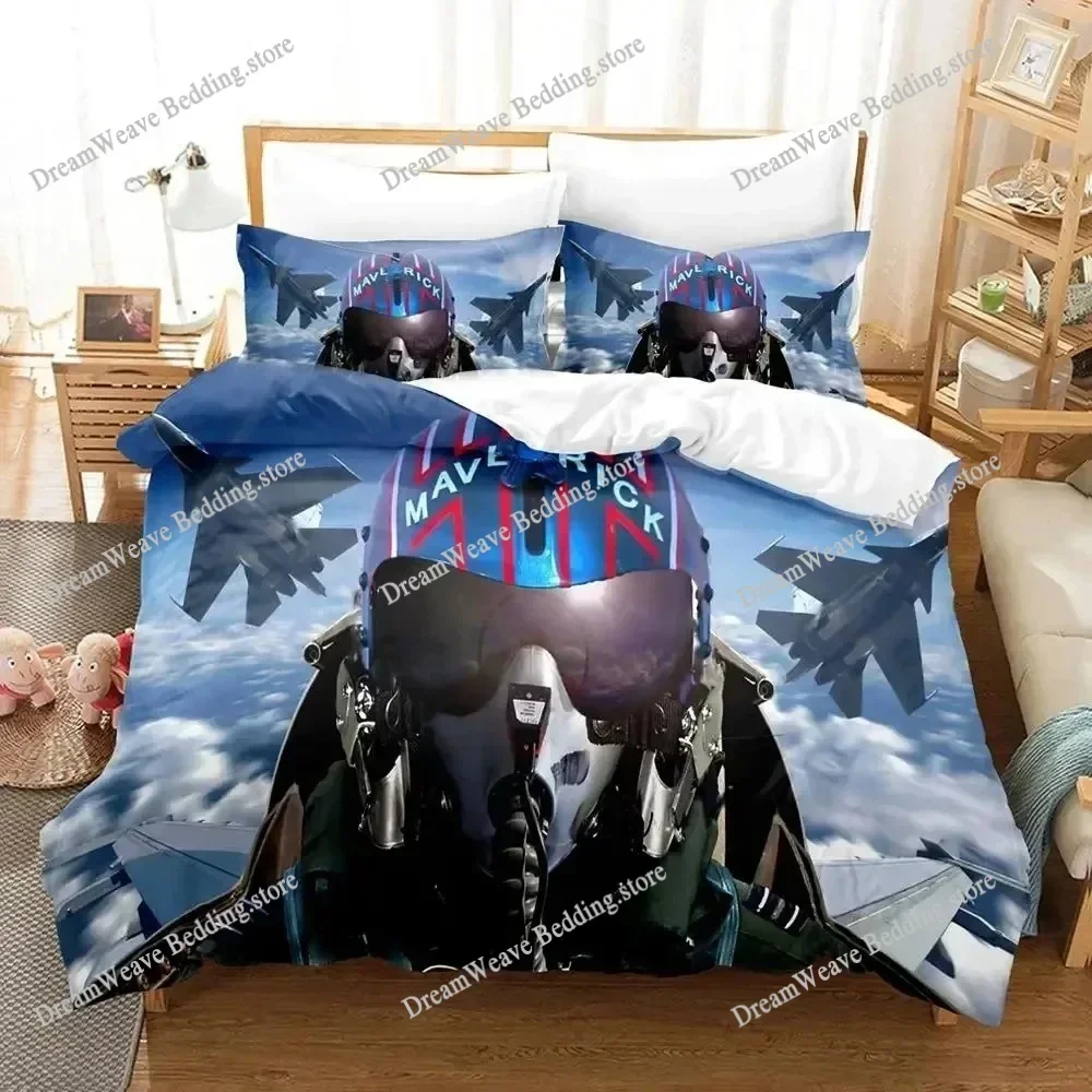 Bedding Decor TV Top Gun Maverick Bedding Set Duvet Cover 3d Bedding Fashion Design Decoration King Duvet Cover Set Double Bed S