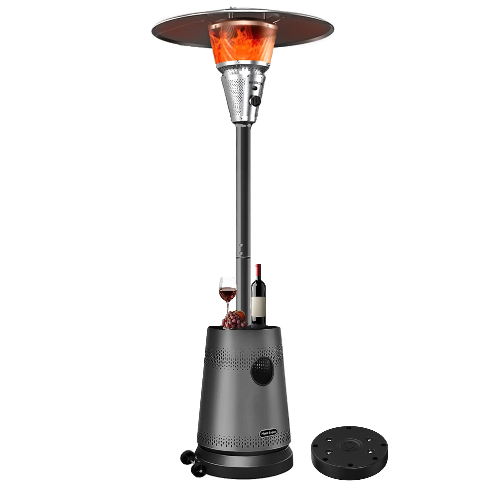 50,000 BTU Patio Heater for Outdoor Use, Portable Propane Patio Heater with Wheels, Stainless Steel Burner for Porch