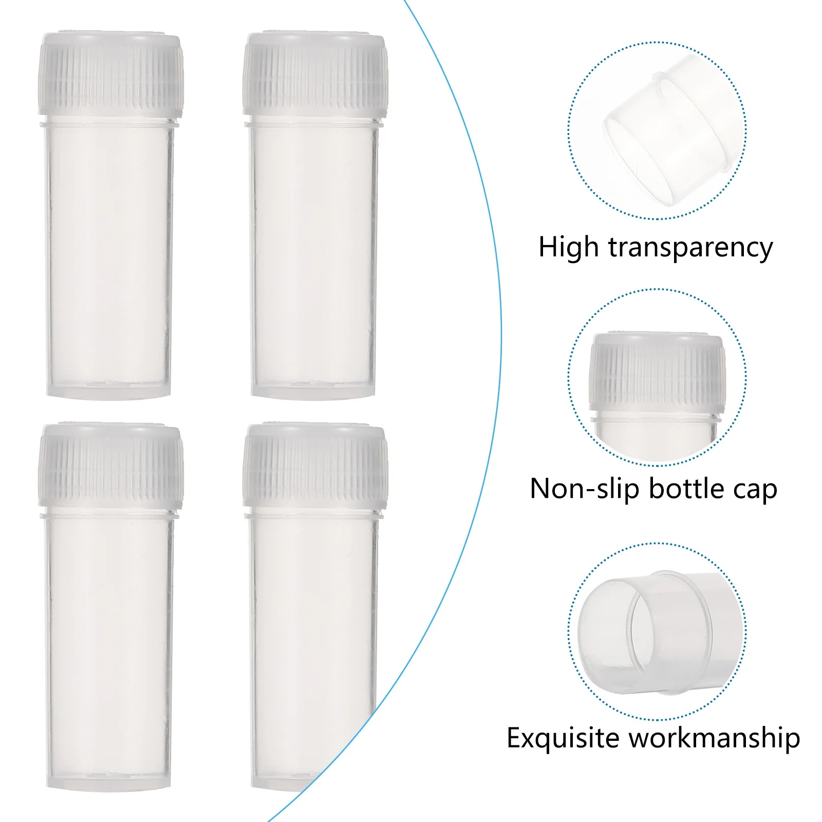 

100Pcs 5Ml Refillable Plastic Bottles Clear Vials with Screw Top for Samples Travel Essentials Oil Storage Compact