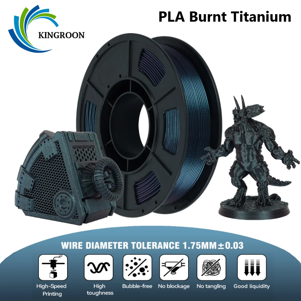 KINGROON PLA Burnt Titanium High Quality Filament 300g 1.75mm ±0.03mm Filament For FDM 3D Printer Excellent Fluidity