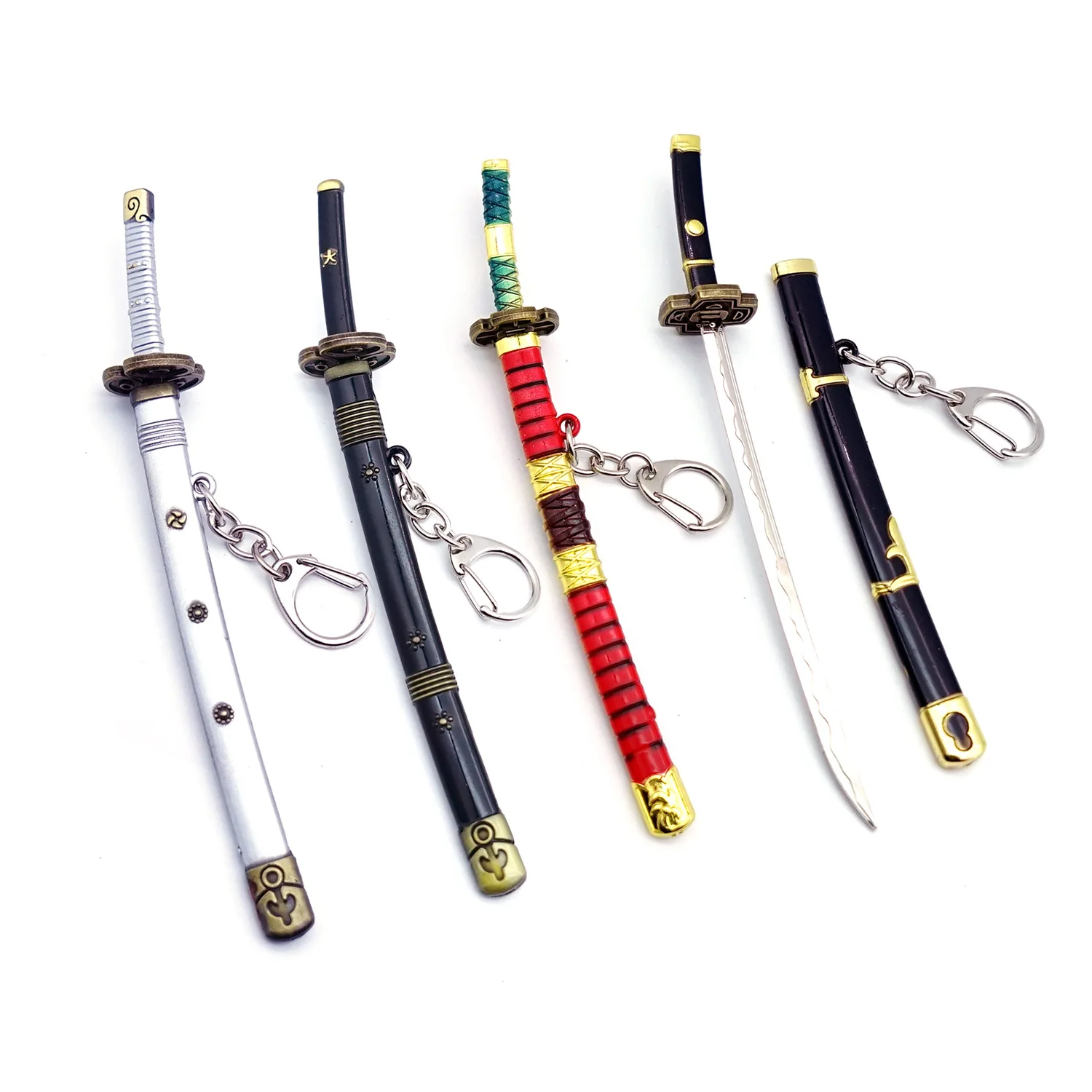 Anime Sword Keychain Toy Buckle With Toolholder Scabbard Katana Metal Pendant Chaveiro Anime Cosplay Gift Wholesale 10PCS/Lot