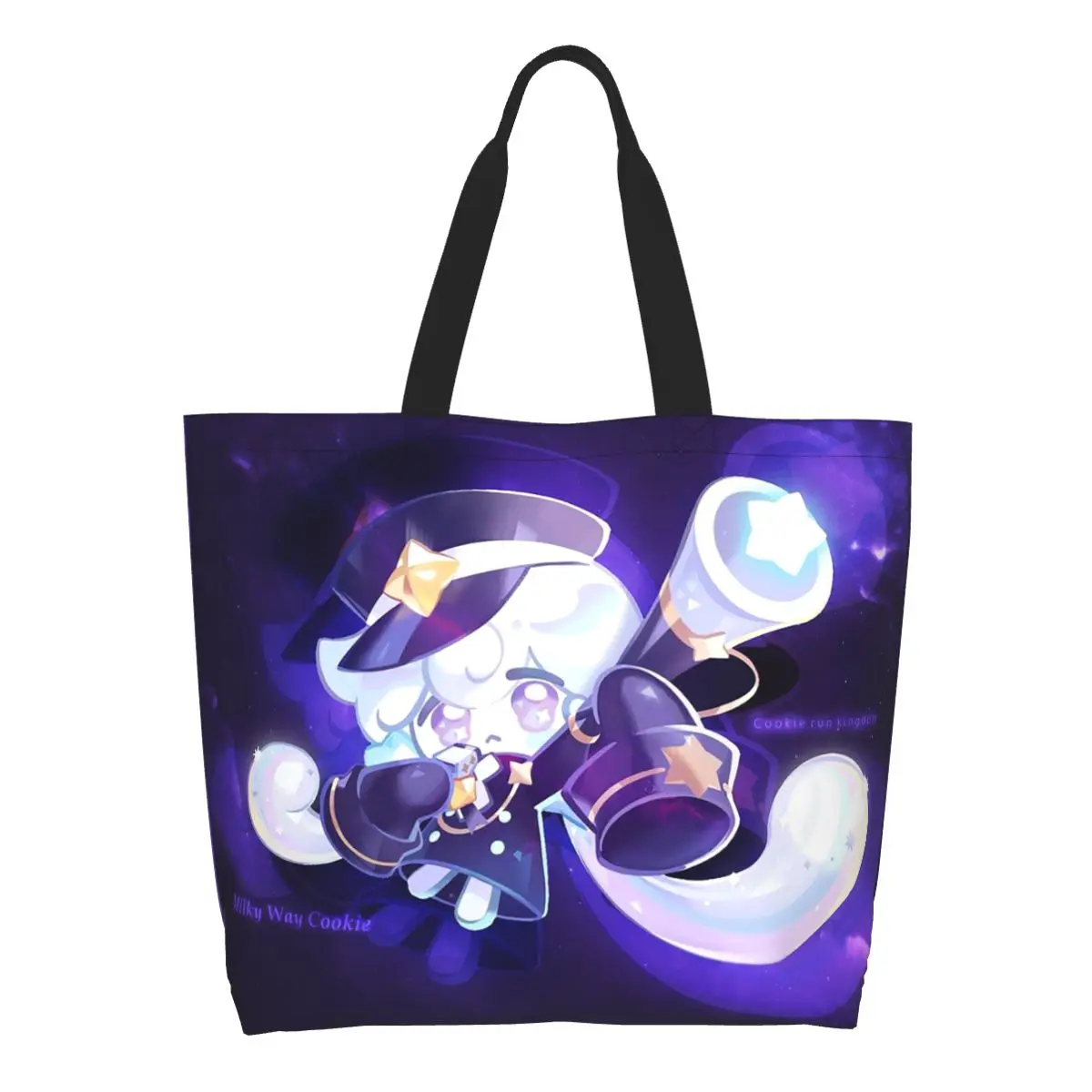 Milky Way Cookie Run Kingdom Game Shopping Tote Bag Canvas Large Capacity Shoulder Bags Shopper Grocery Handbag for Women