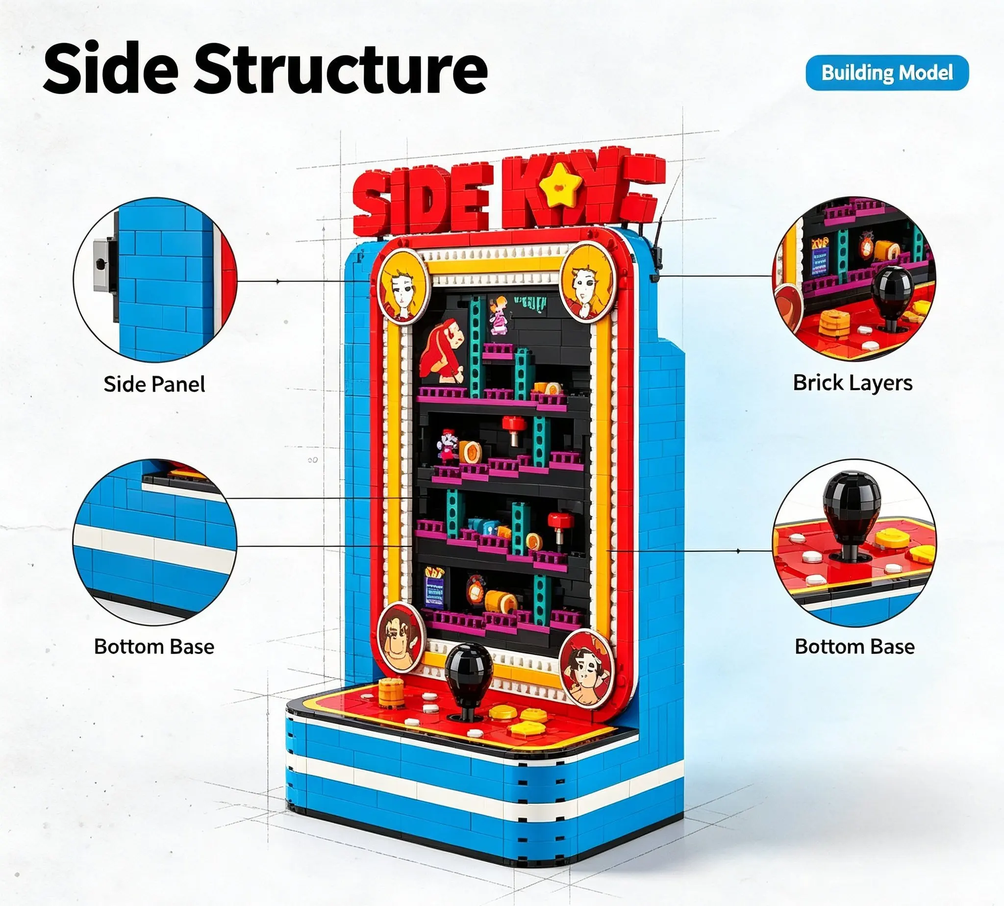 1367PCS Donkey Kong Arcade Building Blocks Adults Building Set Video Games Collectible Set Toys Surprise Gifts for Adult Players