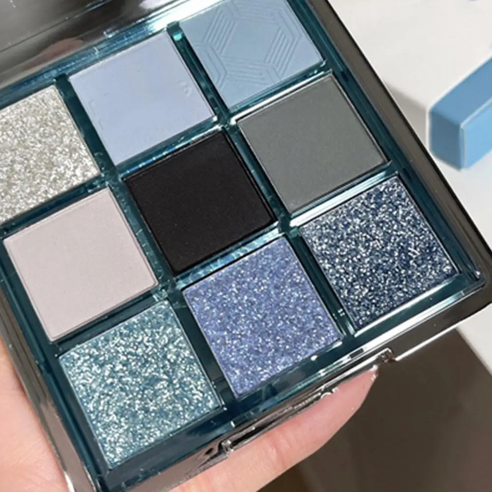 9 Colors Eyeshadow Palette Matte Shimmer Glitter Eye Makeup DIY Punk Smokey Black Grey Eye Shadow Smoky Rose Pink Eyeshadow view 6