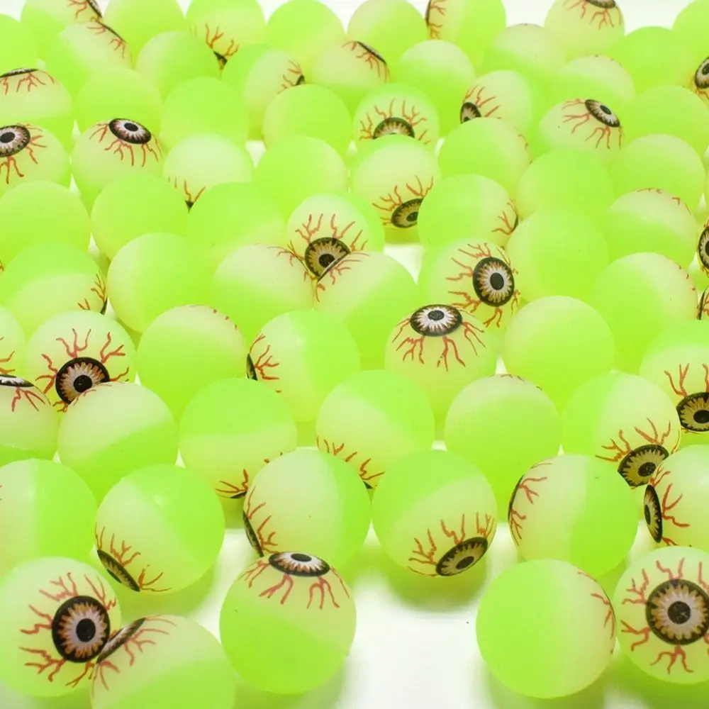 10PCS 감각 장난감 고무 Luminou 안구 30MM 형광 할로윈 장난감 공포 안구 공포 장식