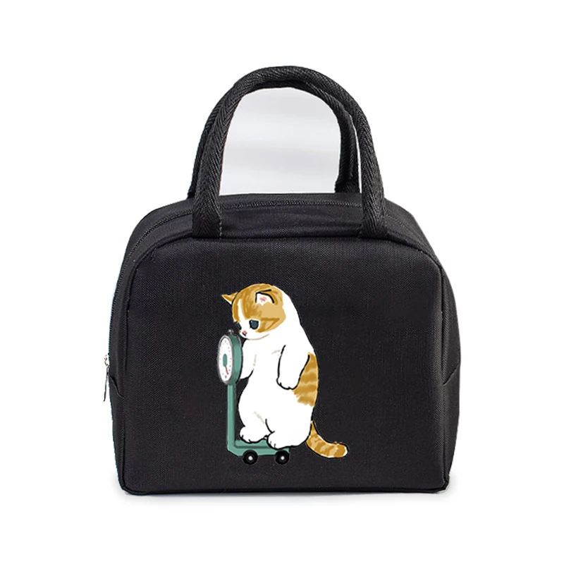 Insulated Lunch Bag Cartoon Anime Cat Insulation Bento Pack Women Multi-function Meal Pack School Student Bento Lunch Handbag