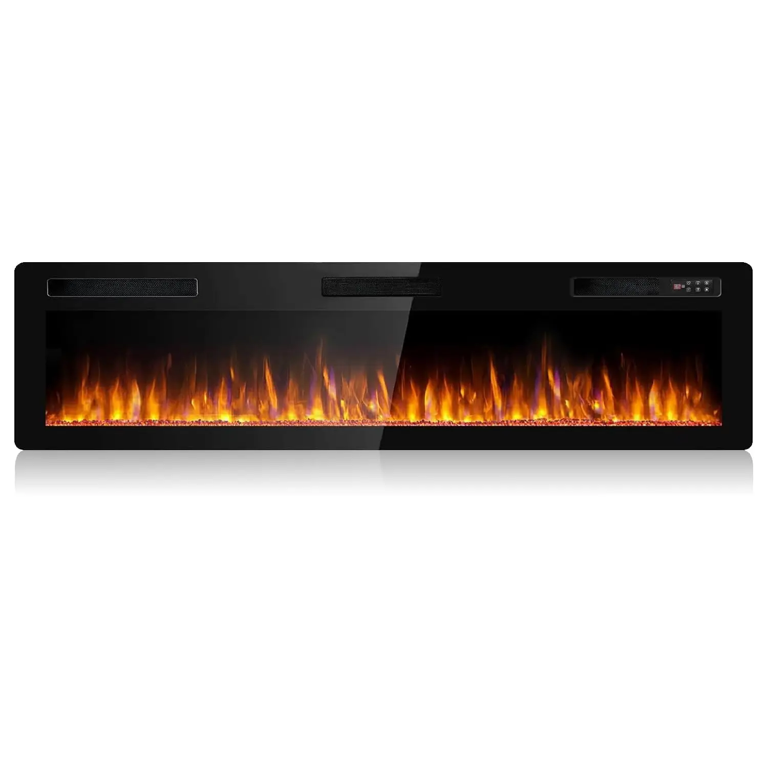 72 inch Ultra-Thin Silence Linear Electric Fireplace, Recessed Wall Mounted | Low Noise, Fit for 2x4 and 2x6 studs.