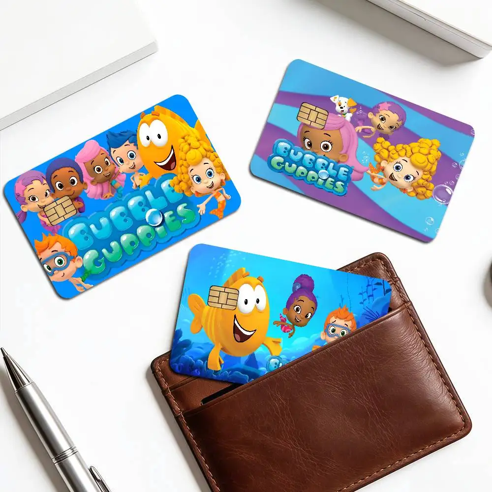 Bubble Guppies Credit Card Skin Stickers for VISA Bank Card Transportation Card Waterproof Sticker Anti-scratch Women Gift