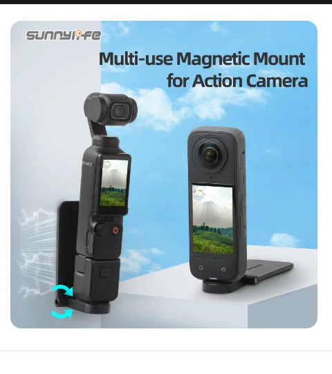 

Sunnylife For Insta360 X5/X4/X3/X2/ Pocket 3 Magnetic Mount Tabletop Base Bracket Quick Handle Angles Adjustable Accessories