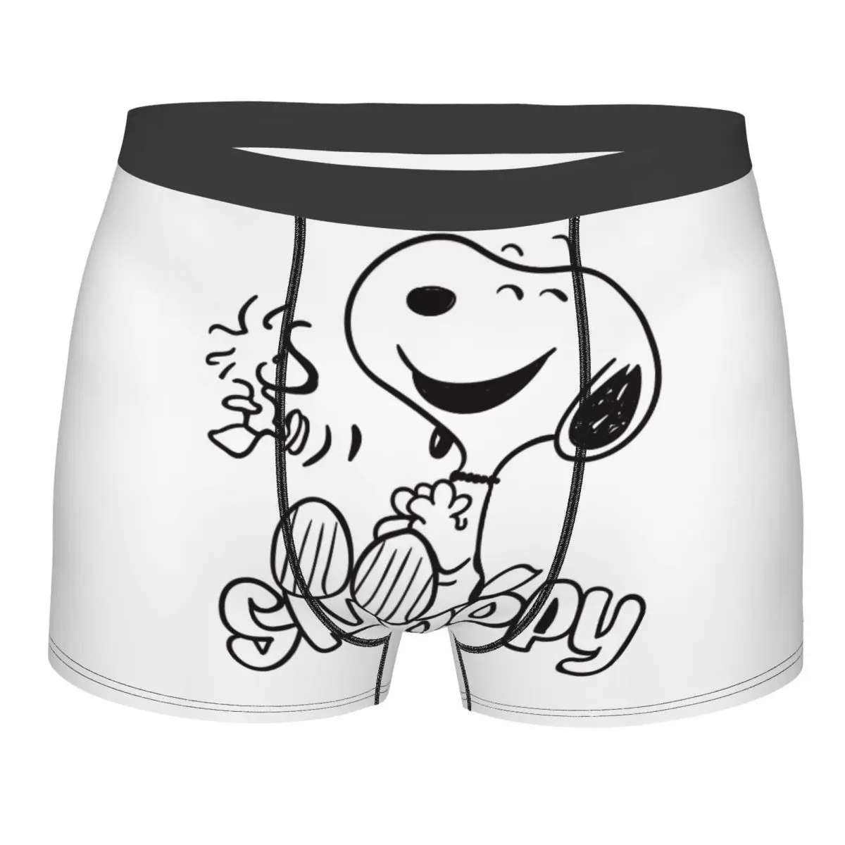 

Мужские эластичные трусы-боксеры с мультяшными персонажами Снупи и Вудстоком